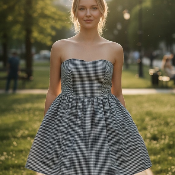 No Boundaries Strapless Textured Knit Crop Top Dress - Gray - Picture 2 of 6